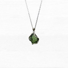 Load image into Gallery viewer, Raw Moldavite Crystal S925 Necklace
