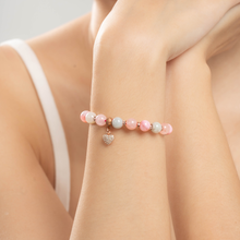 Load image into Gallery viewer, Pastel Macaron (Green Jade, Rose Quartz, Pink Opal) Crystal Bracelet
