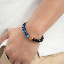 Load image into Gallery viewer, Kyanite x Black Agate (Gold Plated Abacus) Crystal Bracelet
