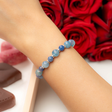 Load image into Gallery viewer, Mystic Blue (Blue Calcite, Blue Aventurine) Crystal Bracelet
