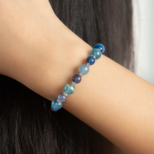 Load image into Gallery viewer, Mystic Blue (Blue Calcite, Blue Aventurine) Crystal Bracelet
