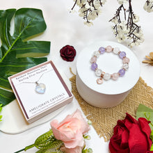 Load image into Gallery viewer, Lavender Rose Bracelet &amp; Necklace Giftset with FREE Crystal Blind Box
