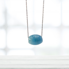 Load image into Gallery viewer, Aquamarine Barrel S925 Sterling Silver Necklace
