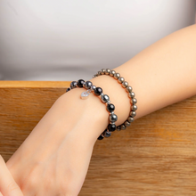 Load image into Gallery viewer, Black Eclipse (Black Tourmaline, Hematite) Crystal Bracelet
