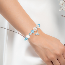 Load image into Gallery viewer, Atlantic Blue (Aquamarine, Blue Topaz, Frosted Clear Quartz, S925 Tail) Crystal Bracelet
