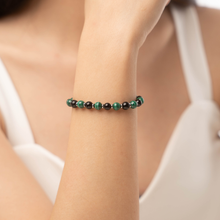 Load image into Gallery viewer, Mini Malachite x Black Tourmaline Crystal Bracelet
