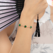 Load image into Gallery viewer, Green Aventurine Mini Hearts Stainless Steel Chain Bracelet
