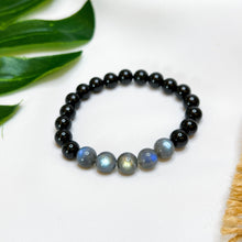 Load image into Gallery viewer, Labradorite x Black Tourmaline Crystal Bracelet
