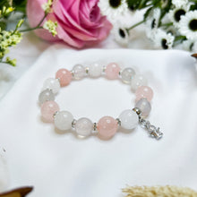 Load image into Gallery viewer, Pink Cherry Blossom (Rose Quartz, White Jade, Chalcedony) Crystal Bracelet
