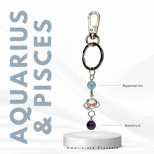 Load image into Gallery viewer, Birthstone Crystal 304 Stainless Steel Keychains

