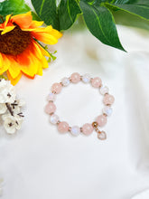 Load image into Gallery viewer, Rose Moon (Rose Quartz, Rainbow Moonstone, Heart Charm) Crystal Bracelet
