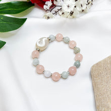 Load image into Gallery viewer, Money Hook (Dzi Agate Bead, Rose Quartz, Green Jade) Crystal Bracelet
