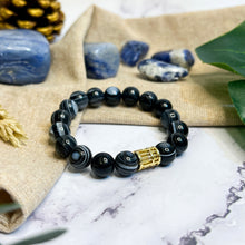 Load image into Gallery viewer, Eye Agate (Gold Plated Abacus) Crystal Bracelet
