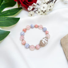 Load image into Gallery viewer, Benefactors&#39; Magnet Dzi Agate Bead (Dzi Agate Bead, Blue Lace Agate, Pink Opal, Rose Quartz) Crystal Bracelet
