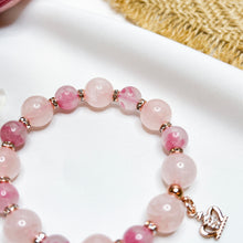 Load image into Gallery viewer, Misty Rose Crystal Bracelet (Rose Quartz, Rhodonite)
