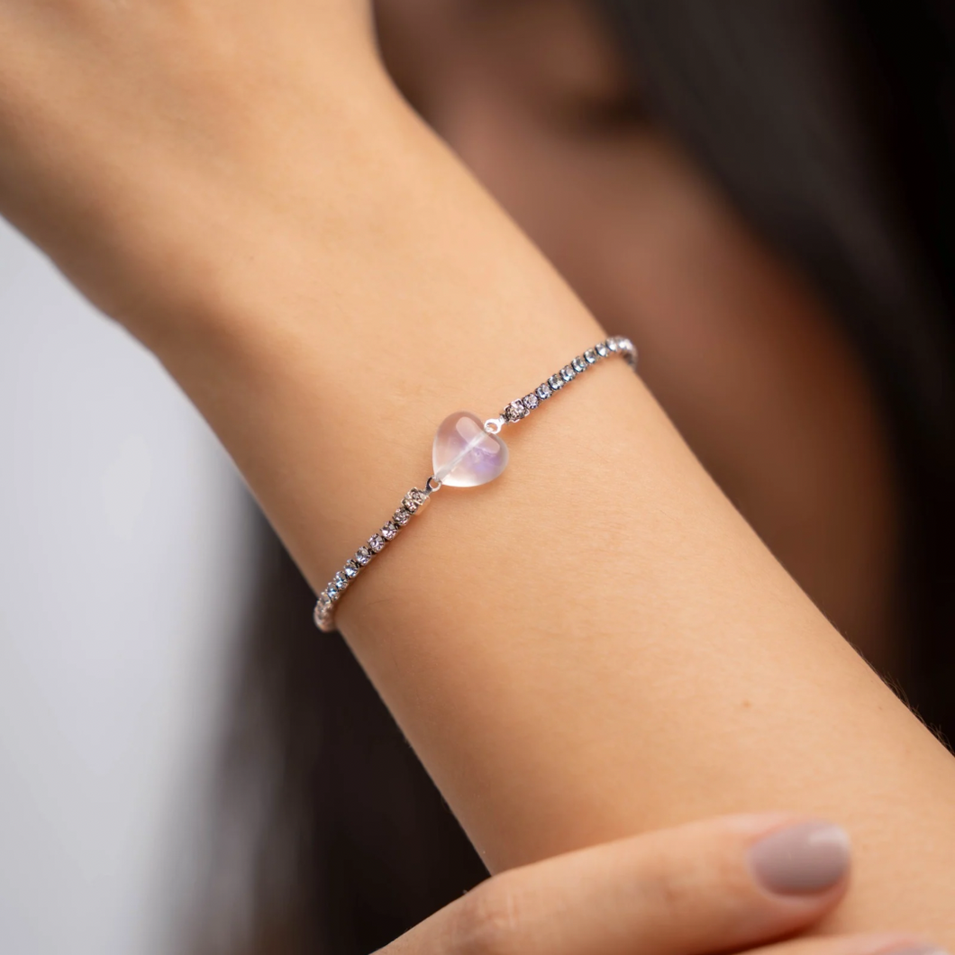 Rainbow Moonstone Tennis Chain Crystal Bracelet (Ameliorate's Signature)