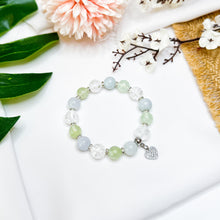 Load image into Gallery viewer, Tinkerbell (Green Jade, Prehnite, Frosted Clear Quartz) Crystal Bracelet
