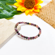Load image into Gallery viewer, Rainbow Tourmaline Elastic/ Stainless Steel Crystal Bracelet
