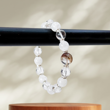 Load image into Gallery viewer, Collector's Grade: Four Seasons Phantom Quartz Centerpiece with Grade AAA Clear Quartz x Cracked Clear Quartz Crystal Bracelet
