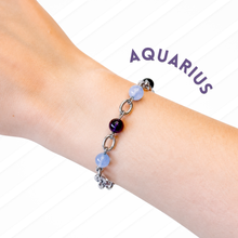 Load image into Gallery viewer, Horoscope Lucky Stones 304 Stainless Steel Chunky Chain Crystal Bracelet
