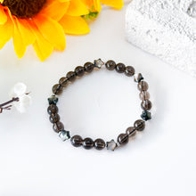 Load image into Gallery viewer, Mini Smoky Stars (Abalone Shell Stars, Smoky Quartz) Crystal Bracelet
