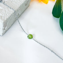 Load image into Gallery viewer, Arizona Peridot Mini Heart Stainless Steel Chain Crystal Bracelet
