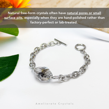 Load image into Gallery viewer, Herkimer Diamond Freeform 304 Stainless Steel Crystal Chain Bracelet
