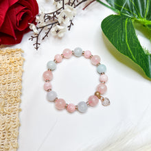 Load image into Gallery viewer, Pastel Macaron (Green Jade, Rose Quartz, Pink Opal) Crystal Bracelet
