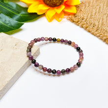 Load image into Gallery viewer, Rainbow Tourmaline Elastic/ Stainless Steel Crystal Bracelet
