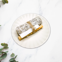 Load image into Gallery viewer, Ameliorate Crystals Cleansing Bundle: White Sage, Palo Santo, Selenite Stick
