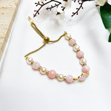 Load image into Gallery viewer, Princess Ophelia (Pink Opal, Pearl) Crystal Slider Bracelet
