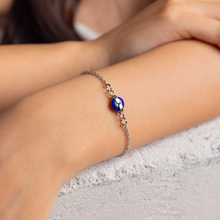 Load image into Gallery viewer, Lapis Lazuli Donut 305 Stainless Steel Chain Crystal Bracelet
