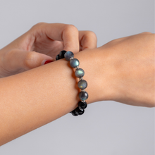 Load image into Gallery viewer, Labradorite (Grade AAA) x Black Tourmaline Crystal Bracelet
