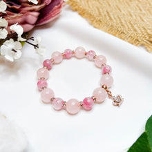 Load image into Gallery viewer, Misty Rose Crystal Bracelet (Rose Quartz, Rhodonite)
