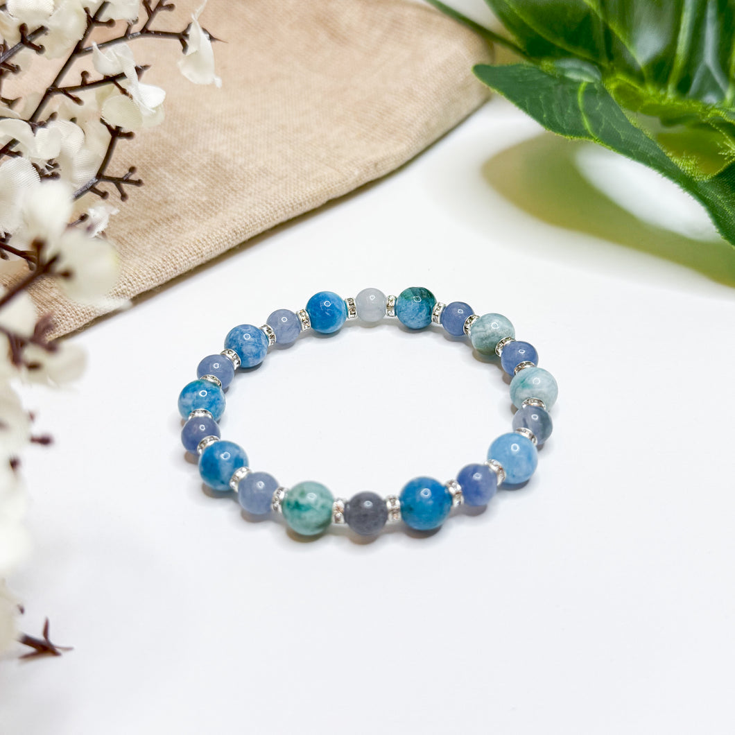 Pacific Blue (Hemimorphite, Blue Aventurine) Crystal Bracelet