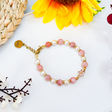 Load image into Gallery viewer, Mini Ophelia (Peruvian Pink Opal, Freshwater Pearl) Crystal Chain Bracelet
