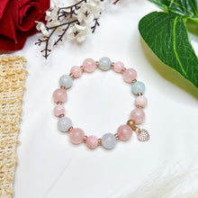 Load image into Gallery viewer, Pastel Macaron (Green Jade, Rose Quartz, Pink Opal) Crystal Bracelet
