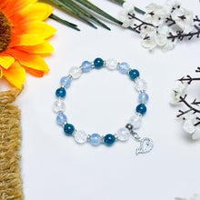 Load image into Gallery viewer, Moroccan Clouds (Santa Maria Aquamarine, Blue Apatite, Crackled Clear Quartz) Crystal Bracelet

