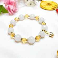 Load image into Gallery viewer, Citrine x White Jade (Gold Crown Charm)
