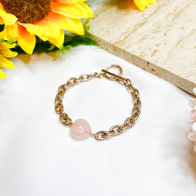 Load image into Gallery viewer, Rose Quartz Tarnish Resistant 304 Stainless Steel Signature Crystal Bracelet
