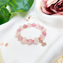 Load image into Gallery viewer, Misty Rose Crystal Bracelet (Rose Quartz, Rhodonite)
