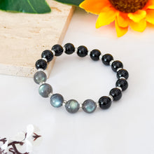 Load image into Gallery viewer, Labradorite (Grade AAA) x Black Agate Crystal Bracelet
