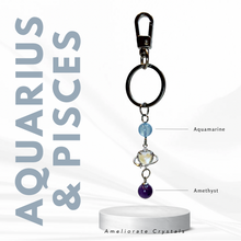 Load image into Gallery viewer, Birthstone Horoscope Crystal 304 Stainless Steel Keychains
