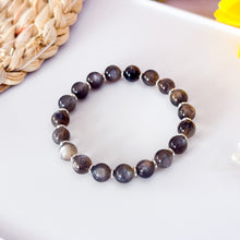 Load image into Gallery viewer, RARE Black Gold Skeletal Sunstone Crystal Bracelet

