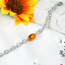 Load image into Gallery viewer, Amber Drum 304 Stainless Steel Chain Crystal Bracelet
