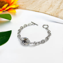 Load image into Gallery viewer, Herkimer Diamond Freeform 304 Stainless Steel Crystal Chain Bracelet
