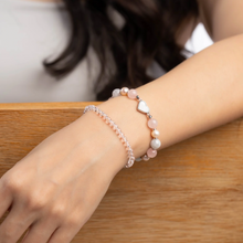 Load image into Gallery viewer, Princess Layla (Rose Quartz, Jade, Freshwater Pearls) Signature Crystal Chain Bracelet
