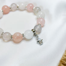 Load image into Gallery viewer, Pink Cherry Blossom (Rose Quartz, White Jade, Chalcedony) Crystal Bracelet
