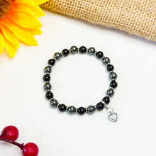 Load image into Gallery viewer, Black Eclipse (Black Tourmaline, Hematite) Crystal Bracelet
