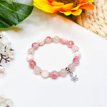 Load image into Gallery viewer, Misty Rose Crystal Bracelet (Rose Quartz, Rhodonite, Pink Conch)
